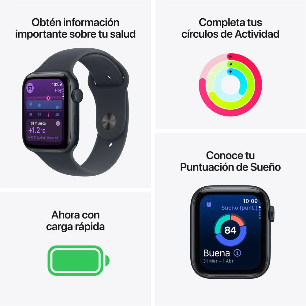 Apple Watch SE 3 GPS • Caja de aluminio blanco estelar de 40 mm • Correa deportiva blanco estelar - M/L - Image 3