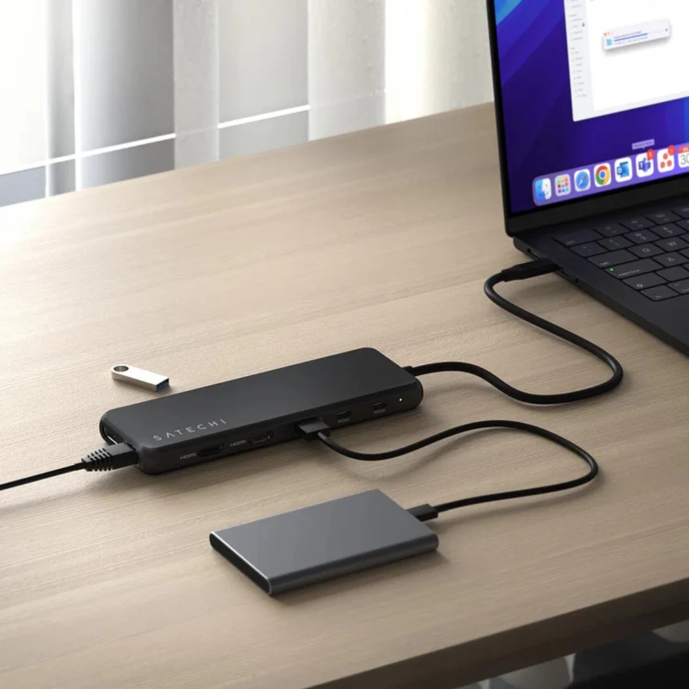 Adaptador Multipuerto Satechi de Triple Pantalla 13 en 1 USB-C - Negro - Image 6