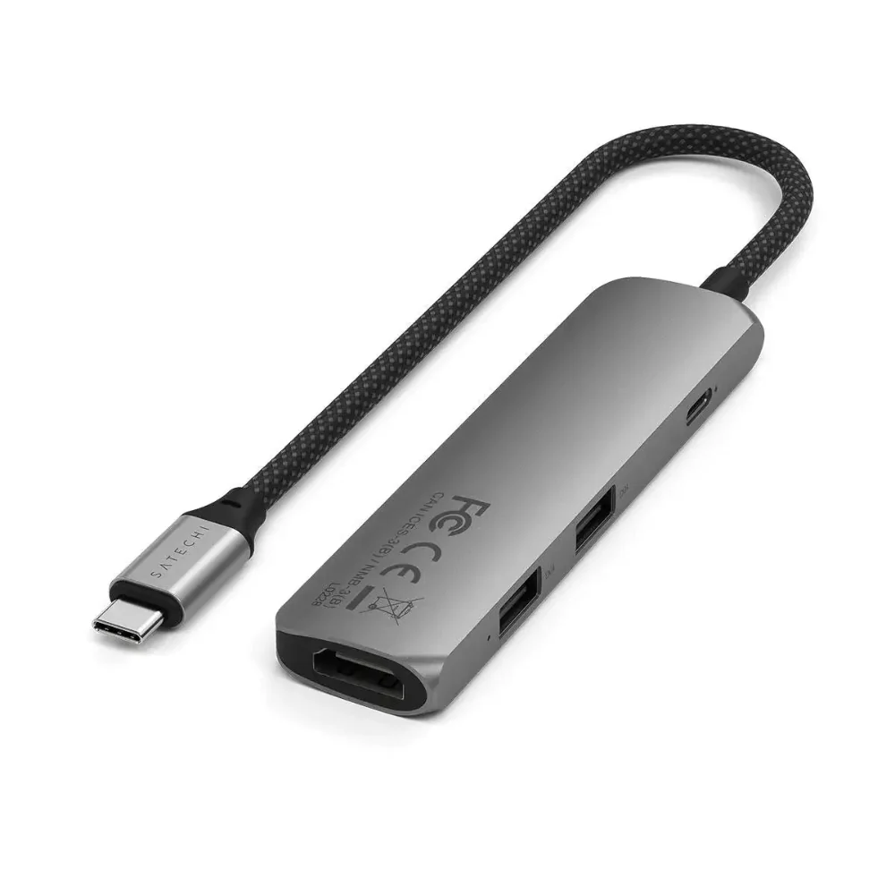 Adaptador Multipuerto Satechi Slim 4 en 1 USB-C - Gris Espacial - Image 7