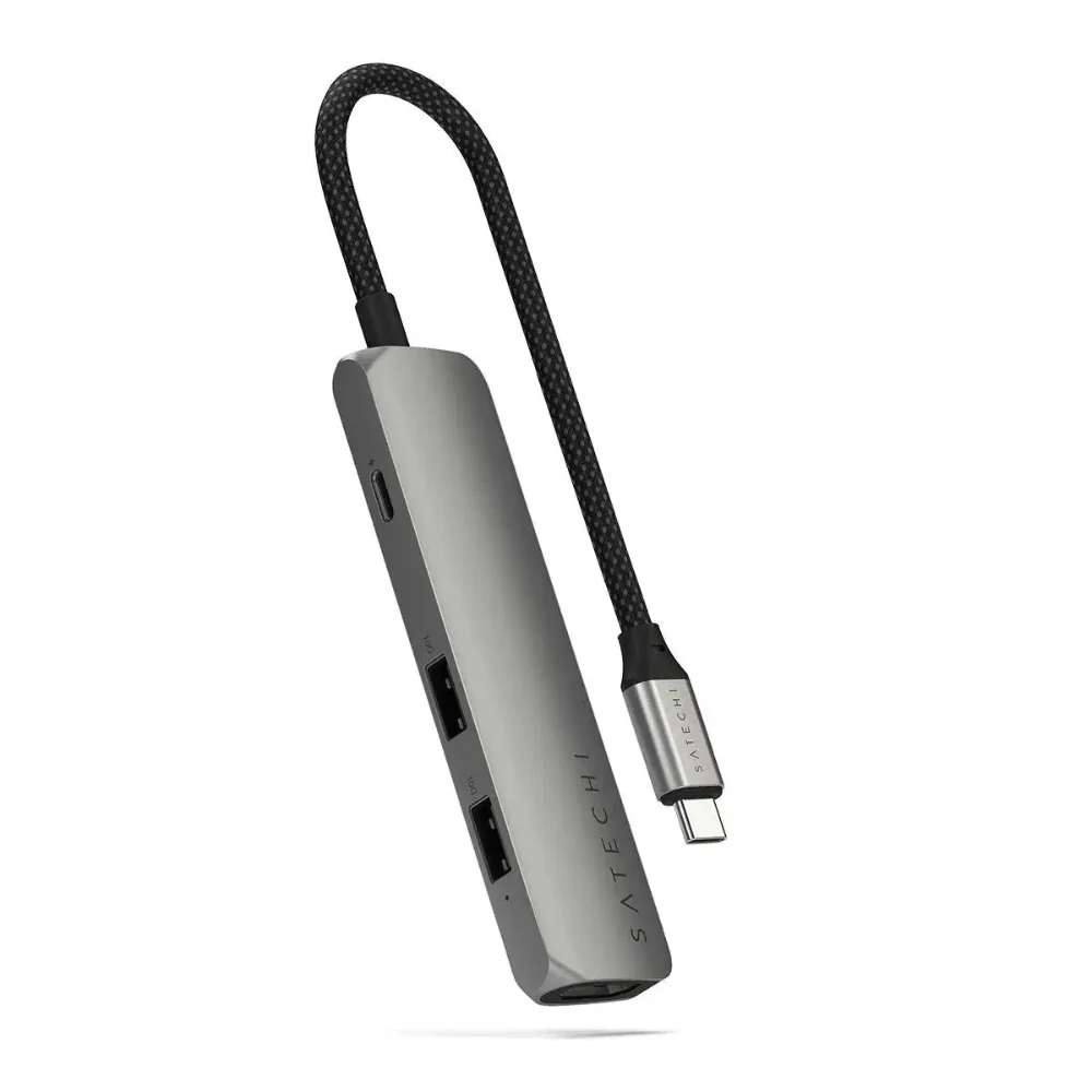 Adaptador Multipuerto Satechi Slim 4 en 1 USB-C - Gris Espacial - Image 9