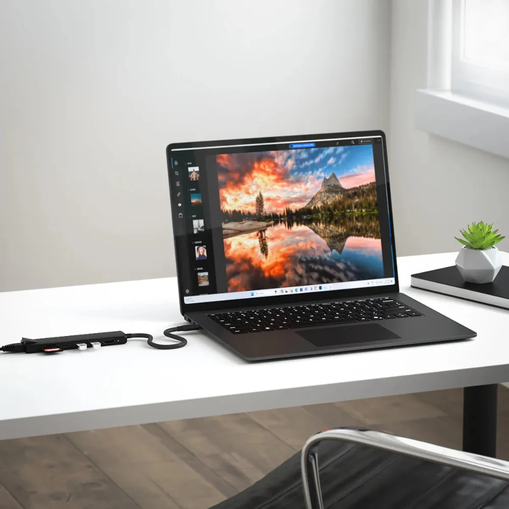Adaptador Slim Satechi USB-C Ethernet HDMI 2 USB-A - Negro - Image 5