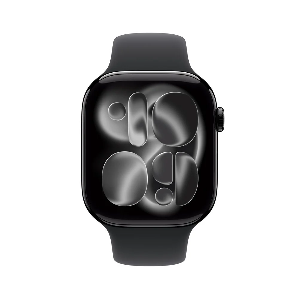 Apple Watch Series 11 GPS • Caja de aluminio negro azabache de 46 mm • Correa deportiva negra – S/M - Image 2