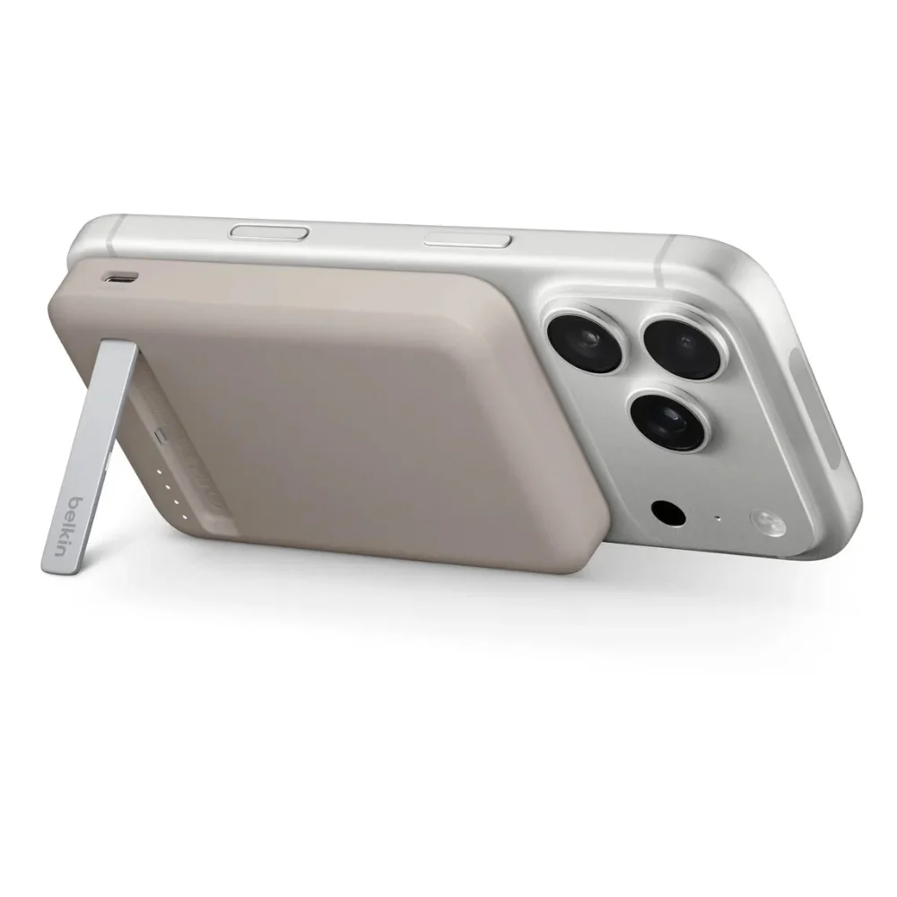 Batería Magnética Inalámbrica Belkin Qi2 15W 5000 mAh + Soporte - Arena - Image 4