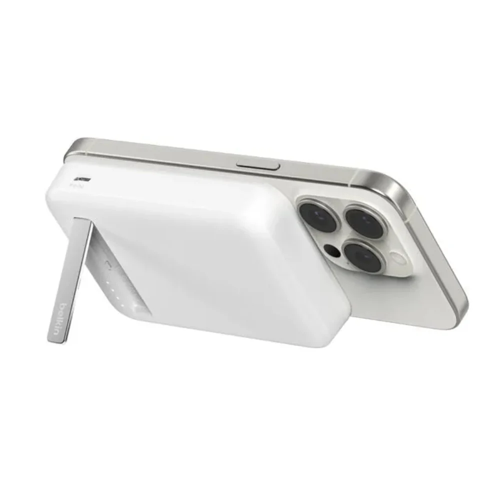 Batería Magnética Inalámbrica Belkin Qi2 15W 8000 mAh + Soporte - Blanca - Image 2
