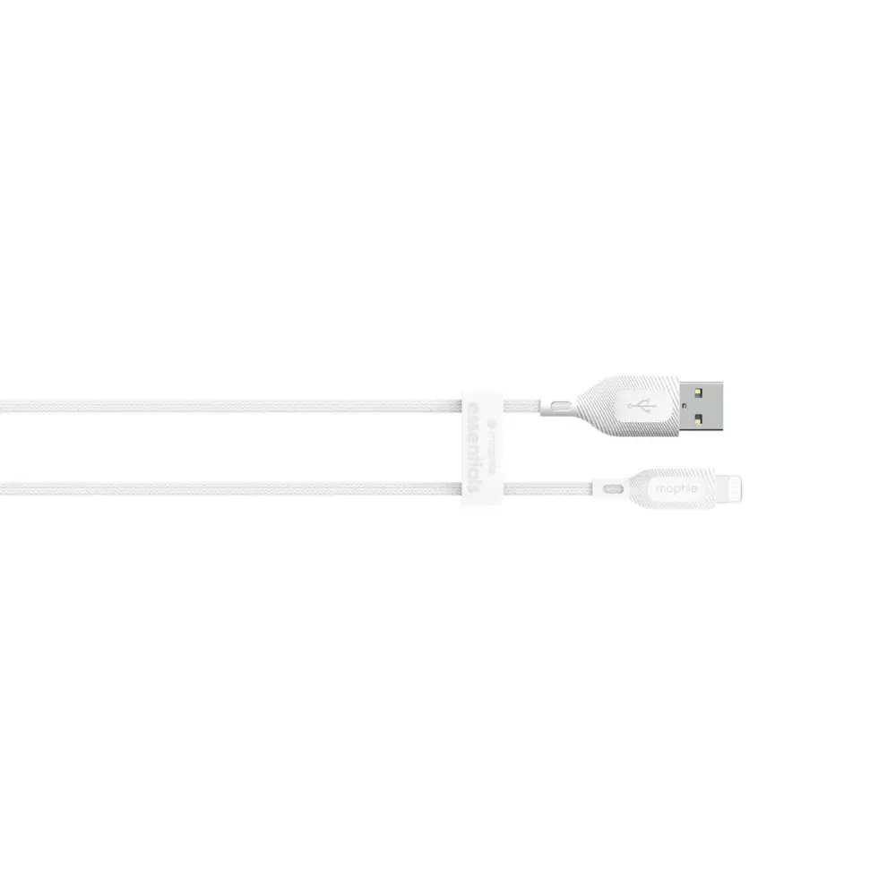 Cable Mophie essential trenzado USB-A a Lightning 12w 1m - Blanco - Image 3