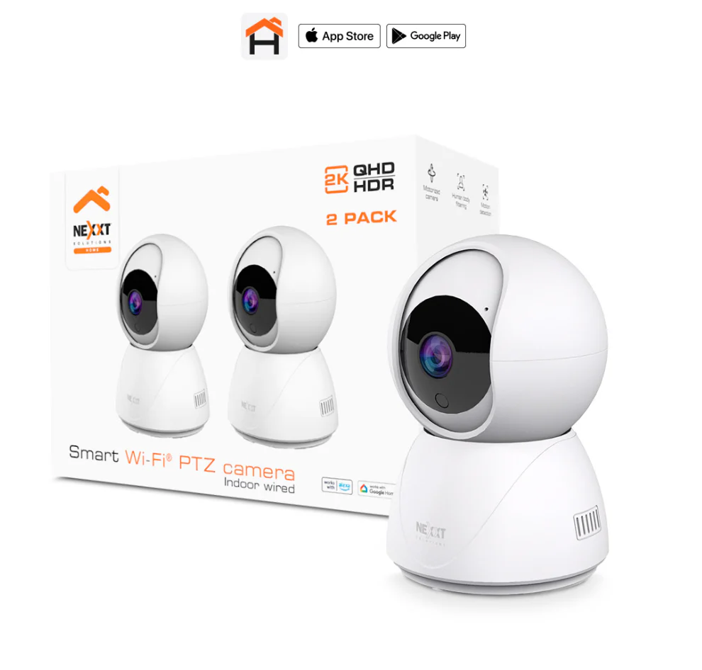 Cámara Nexxt PTZ para Interiores 2K (2Uunidades) - Blanco