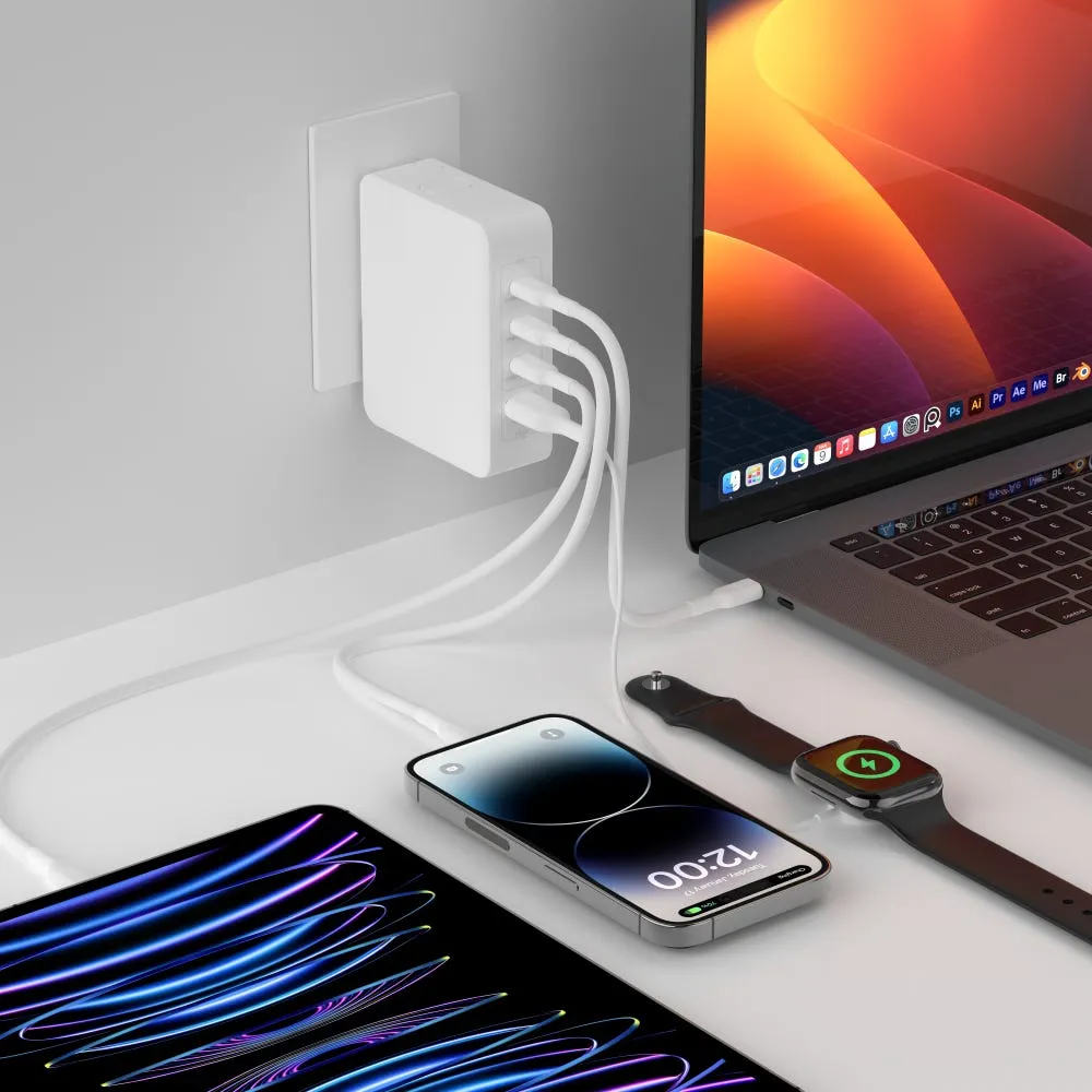 Cargador Belkin GaN de 4 Puertos (3 USB-C/1 USB-A) 140W - Blanco - Image 5