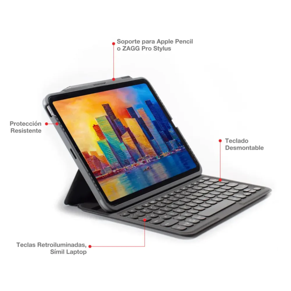 Case con Teclado ZAGG Pro Keys para iPad 10.9 (10ma Gen / A16) - Negro - Image 8