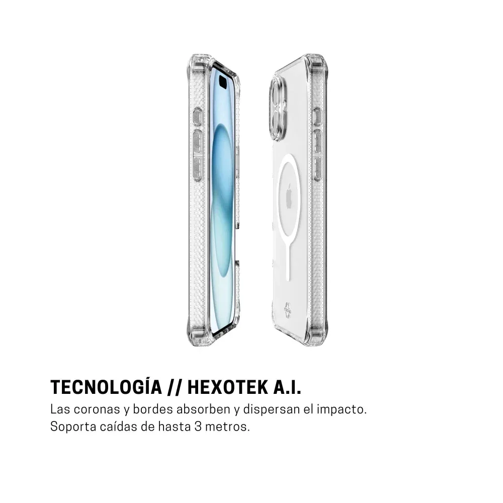 Case ItSkins Hybrid R Clear con MagSafe para iPhone 16 - Transparente - Image 8