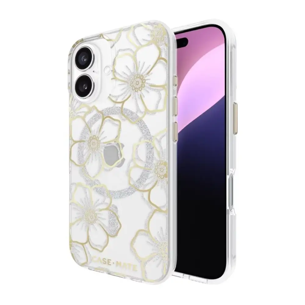 Case-Mate Floral Gems con MagSafe para iPhone 16 - Oro - Image 4