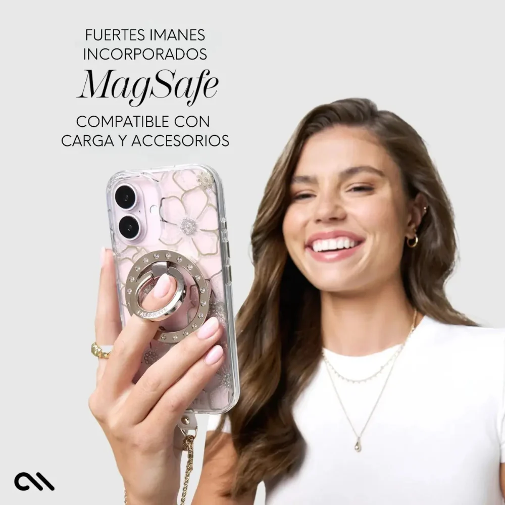 Case-Mate Floral Gems con MagSafe para iPhone 16 - Oro - Image 6