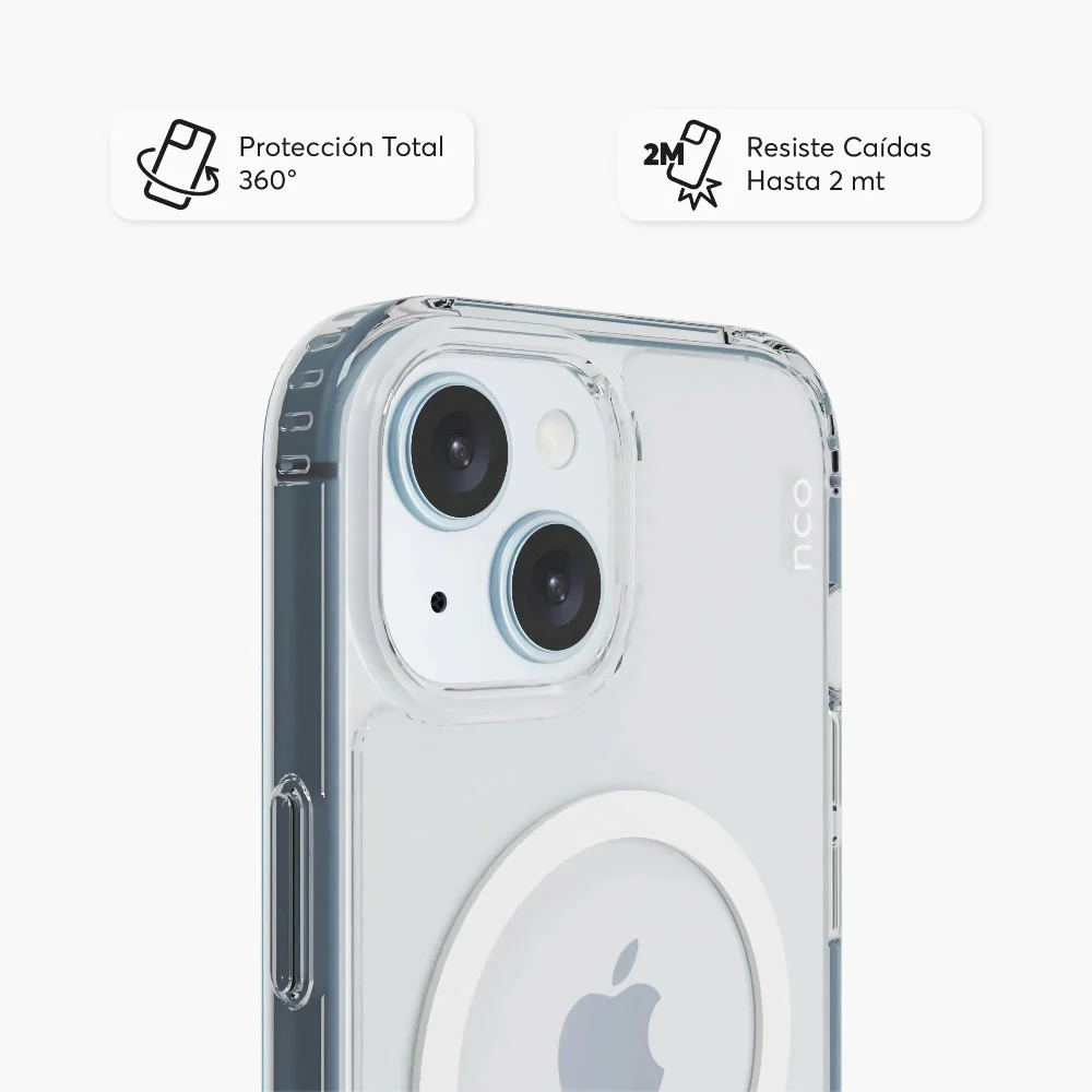 Case NCO SafeCase Clear Crystal con Magsafe para iPhone 15 - Transparente - Image 4