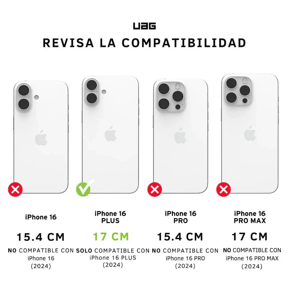 Case UAG Plyo con Magsafe para 16 Plus - Transparente/Blanco - Image 3