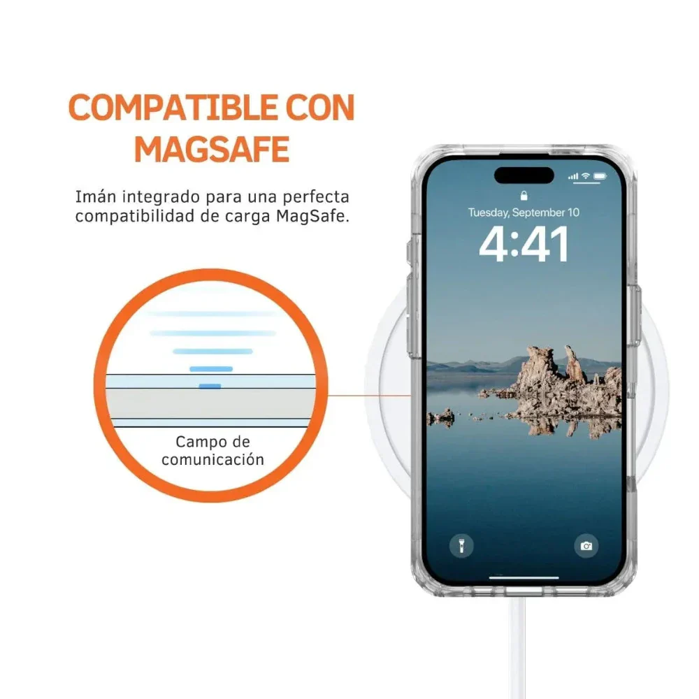 Case UAG Plyo con Magsafe para 16 Plus - Transparente/Blanco - Image 4