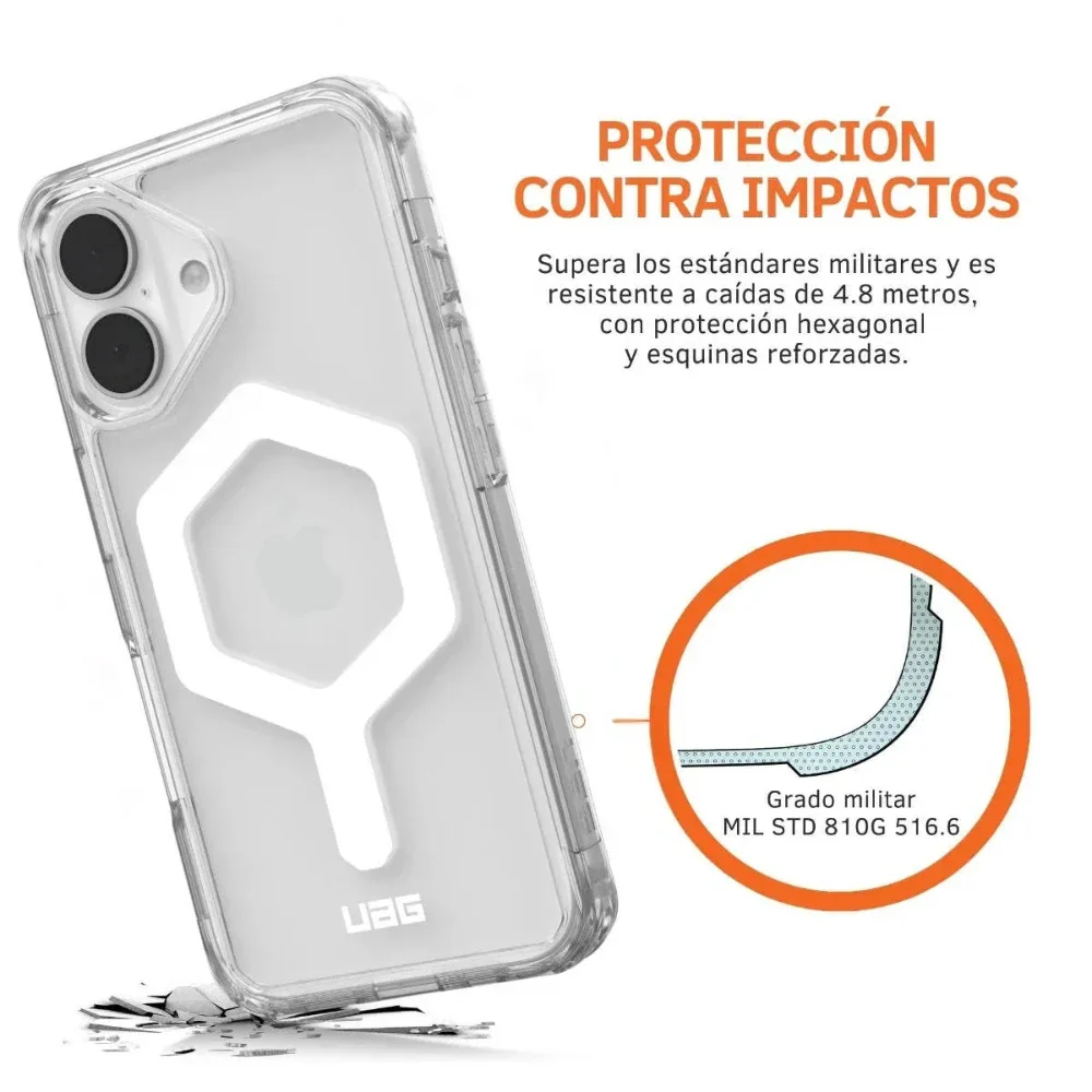 Case UAG Plyo con Magsafe para 16 Plus - Transparente/Blanco - Image 5
