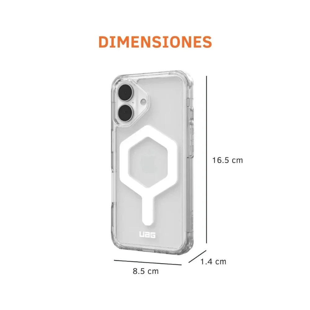 Case UAG Plyo con Magsafe para 16 Plus - Transparente/Blanco - Image 8
