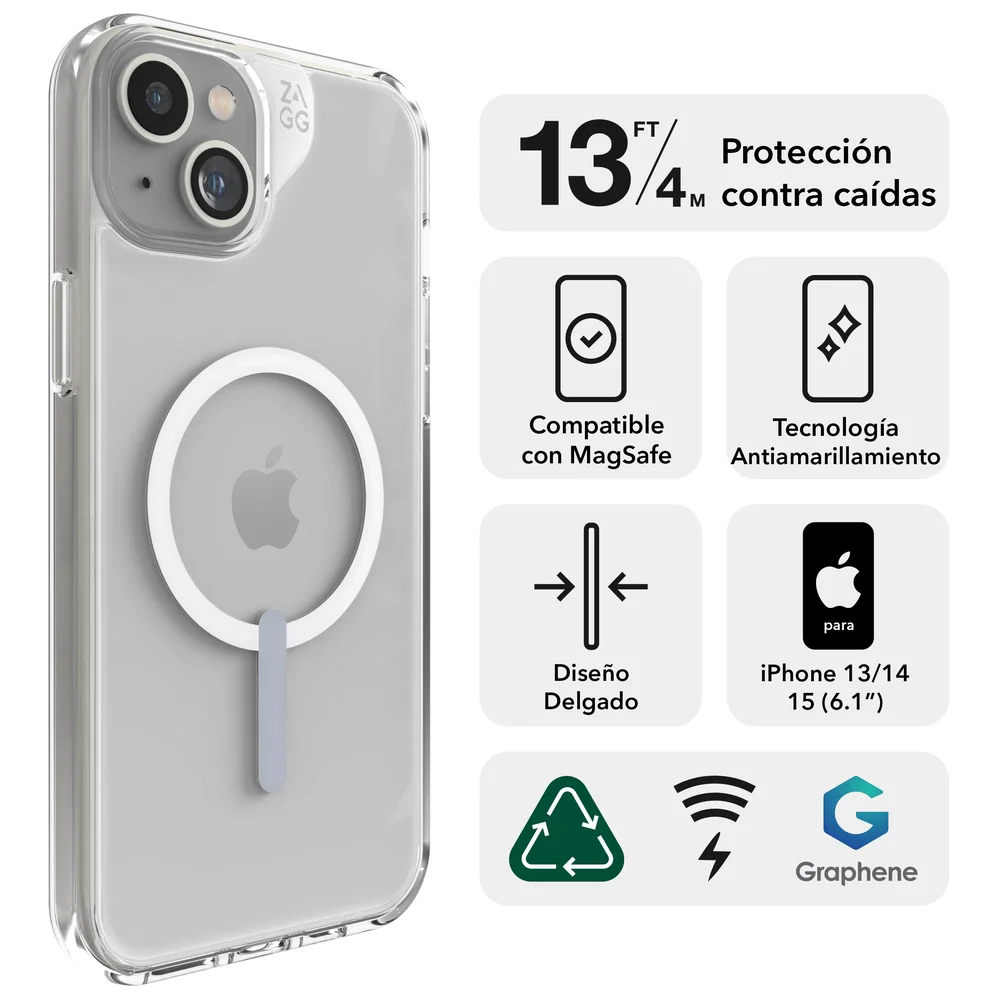 Case Zagg Cristal Palace Snap con Magsafe para iPhone 13/14/15 - Transparente - Image 2