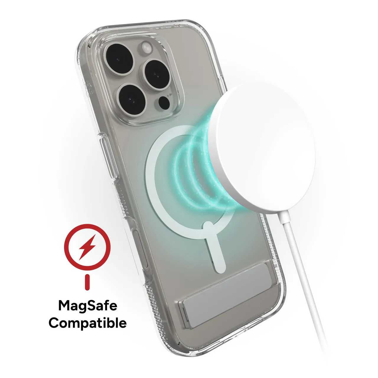 Case Zagg Kickstand Crystal Palace Snap Magsafe para iPhone 16 Pro - Transparente - Image 8
