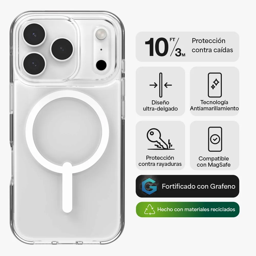Case Zagg Crystal Palace Snap Magsafe para iPhone 17 Pro - Transparente - Image 2