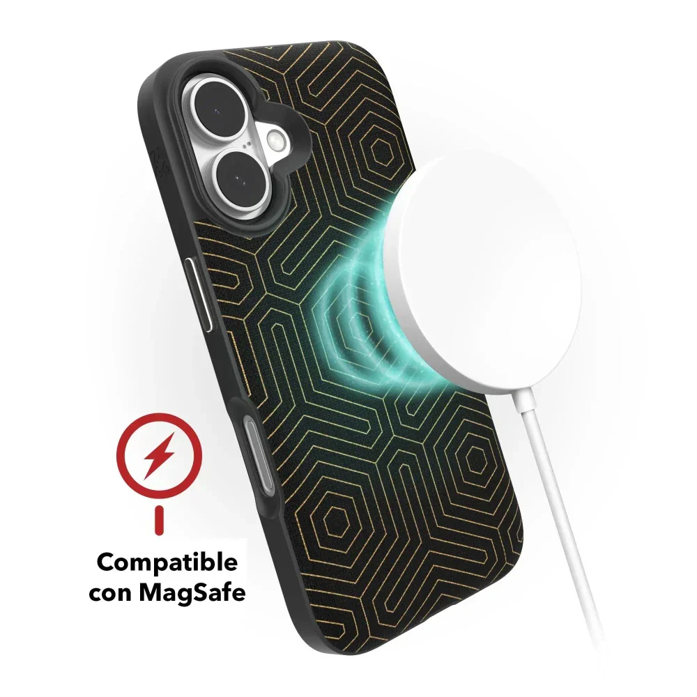 Case Zagg London Snap con Magsafe para iPhone 16 - Hexágonos Negro - Image 5