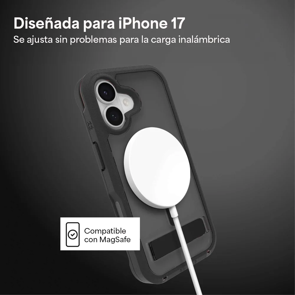 Case ZAGG Rainier con MagSafe KS para iPhone 17 - Negro Humo - Image 3