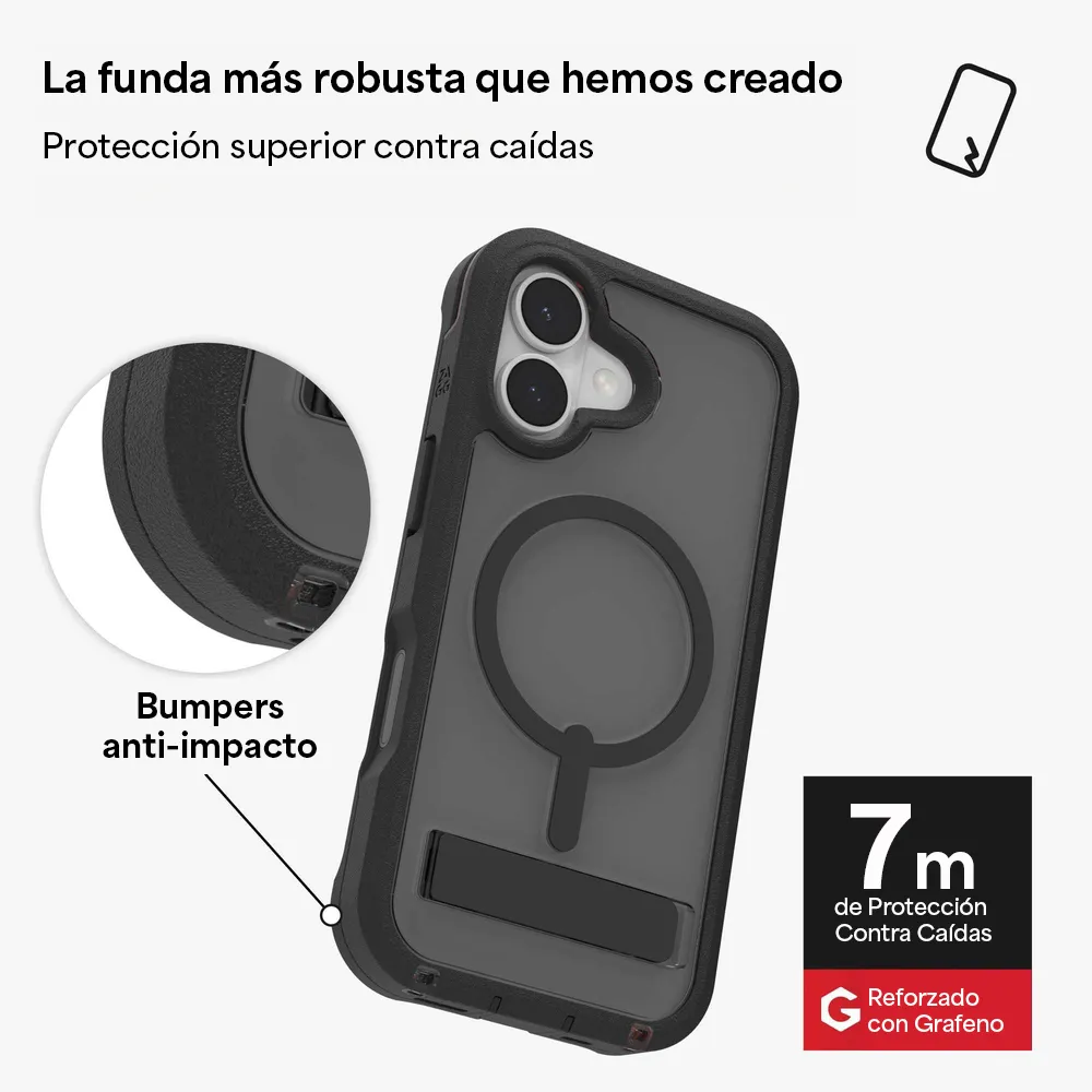Case ZAGG Rainier con MagSafe KS para iPhone 17 - Negro Humo - Image 4