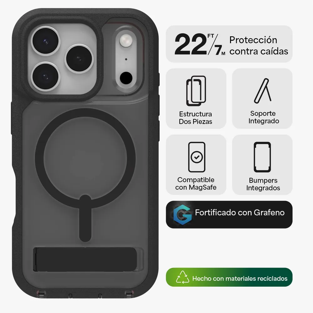 Case ZAGG Rainier con MagSafe KS para iPhone 17 Pro - Negro Humo - Image 2