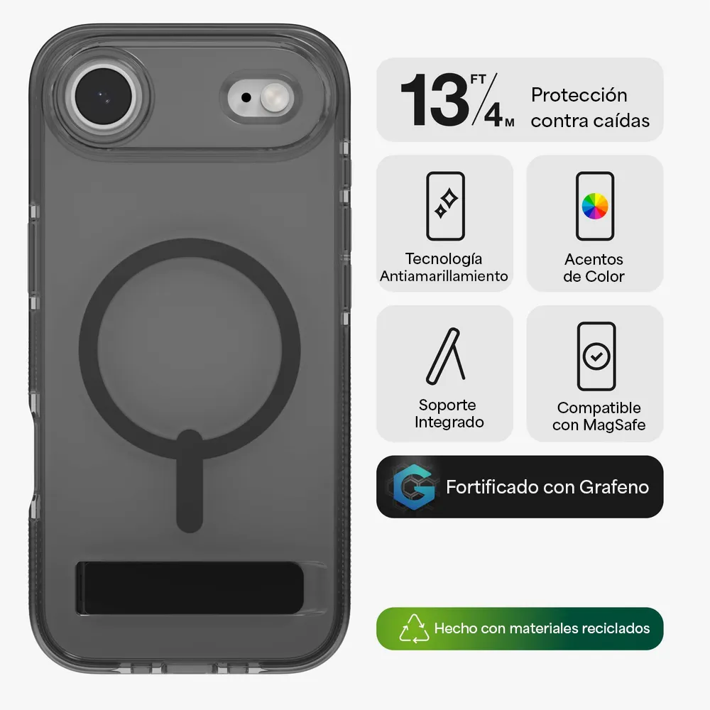 Case ZAGG Santa Cruz con MagSafe KS para iPhone 17 Air - Negro Medianoche - Image 2