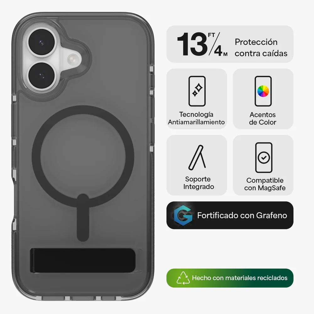Case ZAGG Santa Cruz con MagSafe KS para iPhone 17 - Negro Medianoche - Image 2
