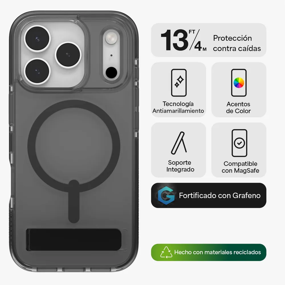 Case ZAGG Santa Cruz con MagSafe KS para iPhone 17 Pro Max - Negro Medianoche - Image 2
