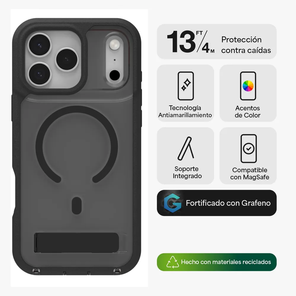 Case ZAGG Santa Cruz con MagSafe KS para iPhone 17 Pro - Negro Medianoche - Image 2