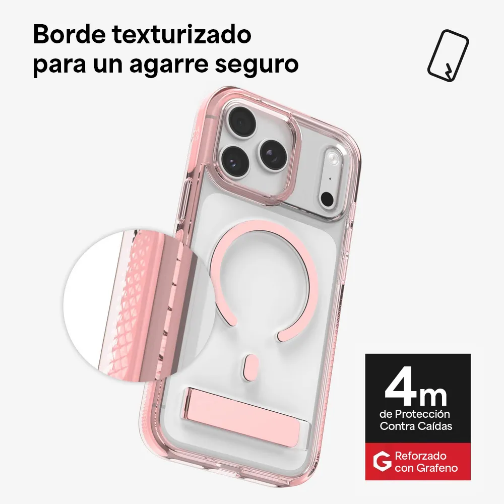 Case ZAGG Santa Cruz con MagSafe KS para iPhone 17 Pro - Rosa Pastel - Image 5