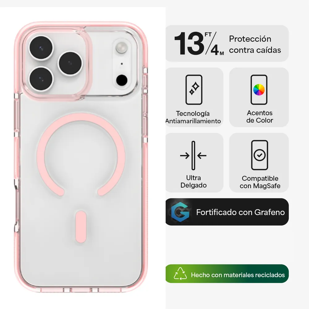Case Zagg Santa Cruz Snap Magsafe KS para iPhone 17 Pro Max - Rosa Pastel - Image 2