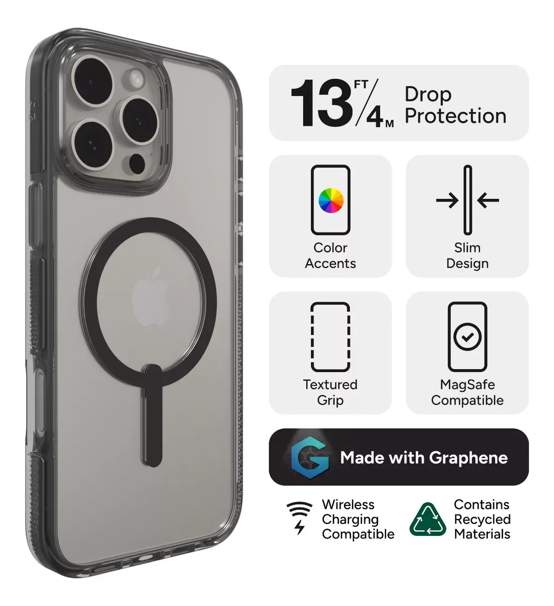 Case Zagg Santa Cruz Snap Magsafe para iPhone 16 Pro - Negro - Image 3