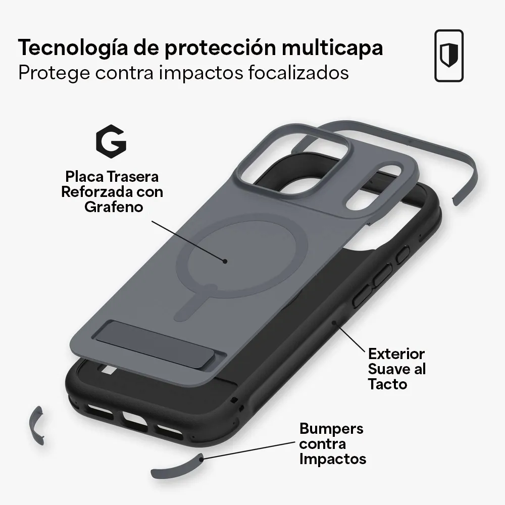 Case ZAGG Sedona Snap MagSafe KS para iPhone 17 Pro Max - Carbón - Image 4