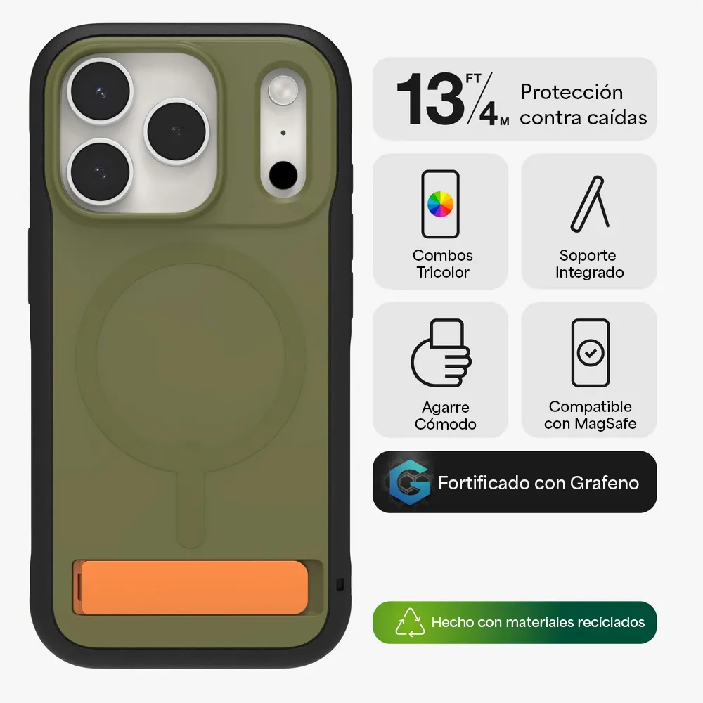 Case ZAGG Sedona Snap MagSafe KS para iPhone 17 Pro Max - Verde Musgo - Image 2