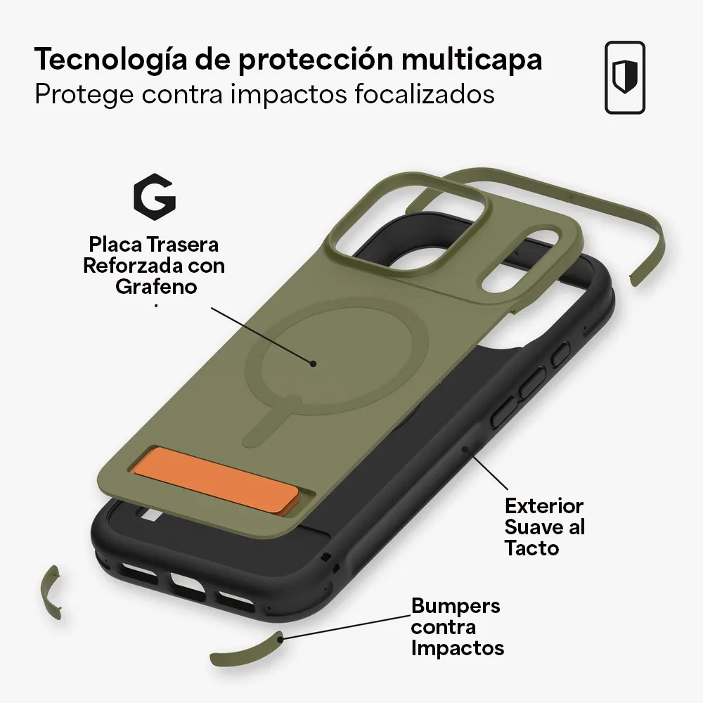 Case ZAGG Sedona Snap MagSafe KS para iPhone 17 Pro Max - Verde Musgo - Image 7