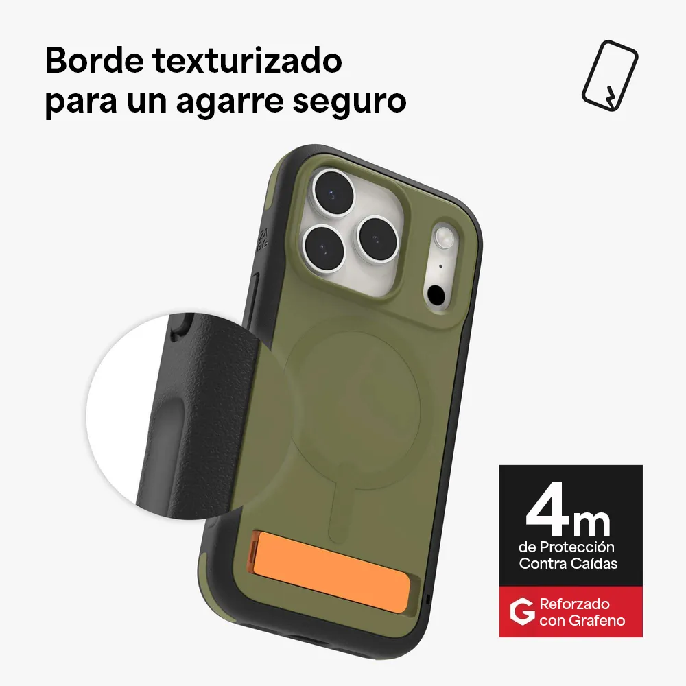 Case ZAGG Sedona Snap MagSafe KS para iPhone 17 Pro Max - Verde Musgo - Image 8