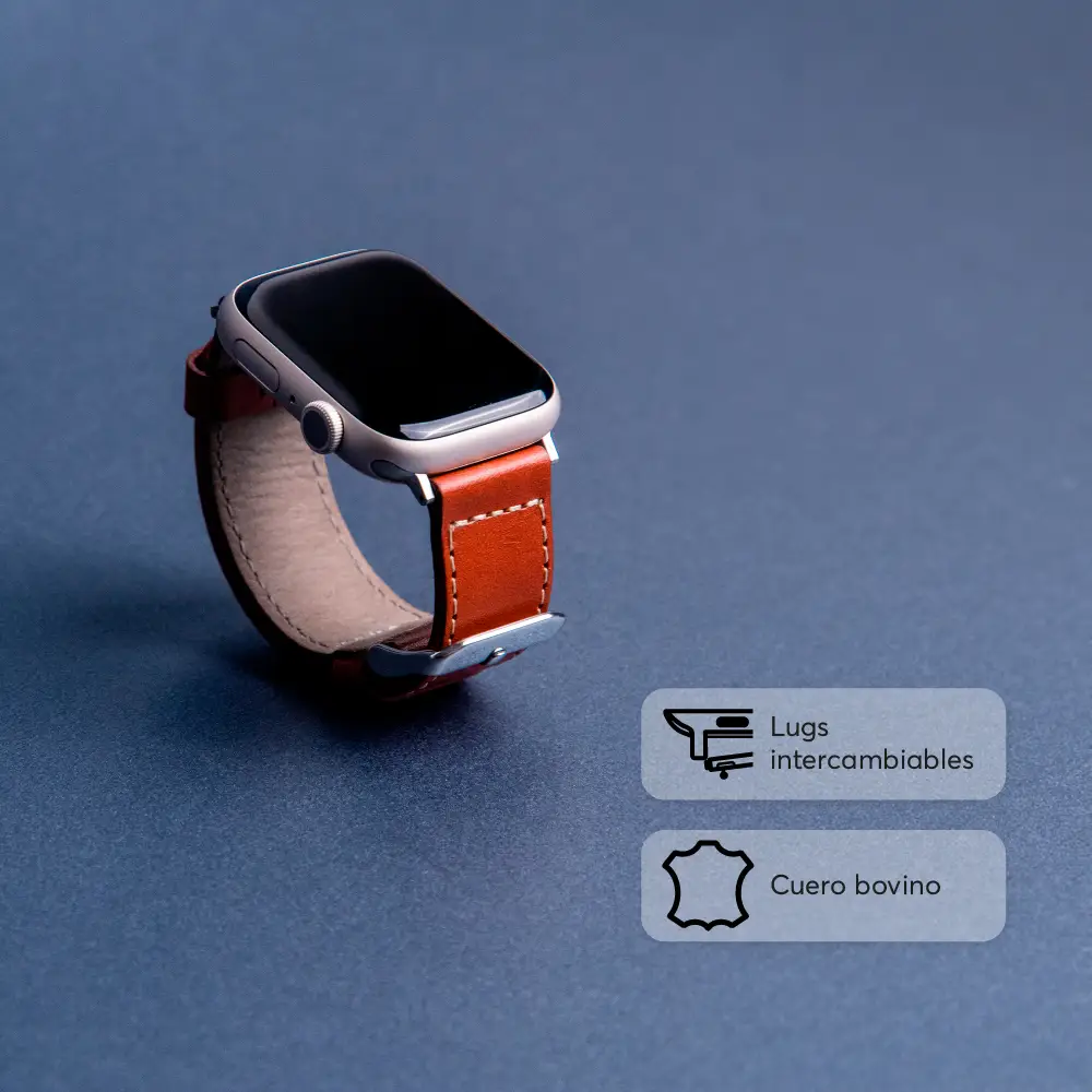 Correa en cuero NCO LeatherBand para Watch (42/44/45/49mm) - Caramelo - Image 3