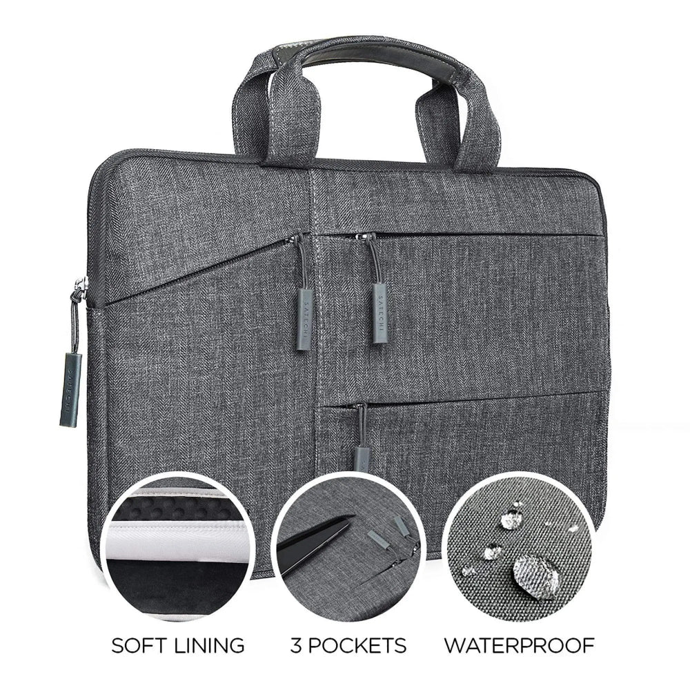 Funda impermeable Satechi para portátil 13" con bolsillos - Gris - Image 2