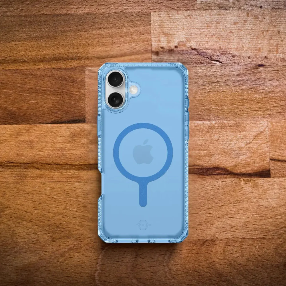Case ItSkins Hybrid R Vapor con MagSafe para iPhone 16 - Azul Claro - Image 7