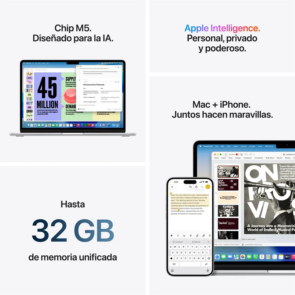 MacBook Air de 13 pulgadas: Chip M5 de Apple con CPU de 10 núcleos y GPU de 8 núcleos, 512 GB SSD - Azul medianoche - Image 8