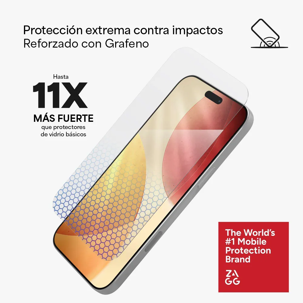 Protector de Pantalla Zagg Glass XTR5 para iPhone 17 Pro Max - Transparente - Image 5