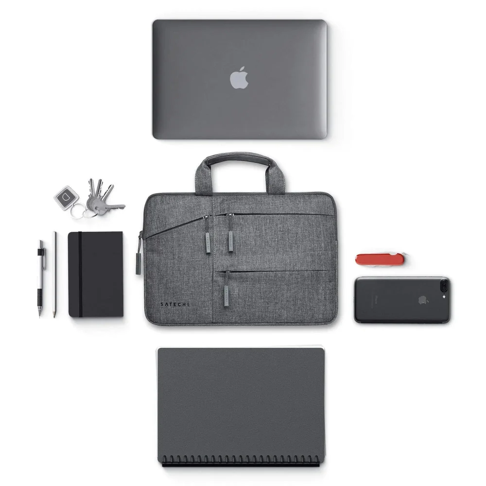 Funda impermeable Satechi para portátil 15" con bolsillos - Gris - Image 5