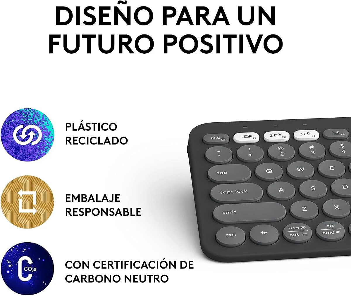 Teclado Bluetooth Multidispositivo Logitech Pebble Keys 2 K380s - Grafito - Image 10